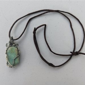 Amazonite wire wrapped necklace